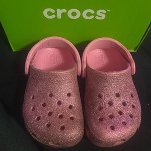 Glitter Pink Toddler Crocs